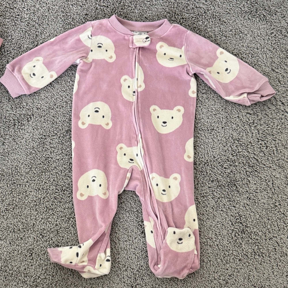 Carter's Lavender Bear Print Footie